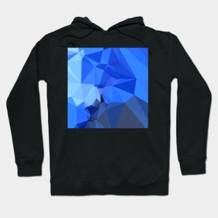 Brandeis Blue Abstract Low Polygon Background Hoodie